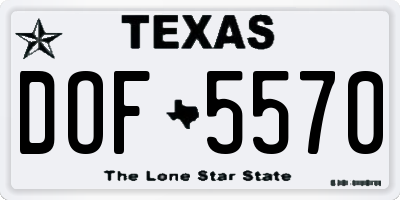 TX license plate DOF5570