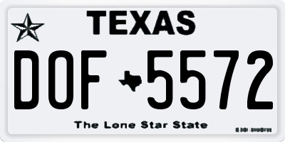 TX license plate DOF5572