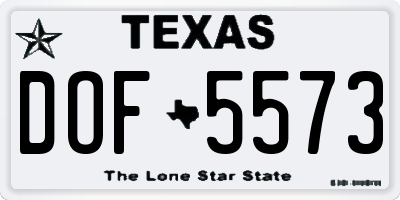 TX license plate DOF5573