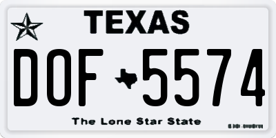 TX license plate DOF5574