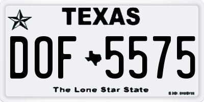 TX license plate DOF5575