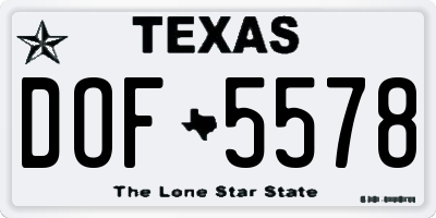 TX license plate DOF5578