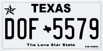 TX license plate DOF5579