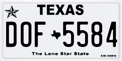 TX license plate DOF5584