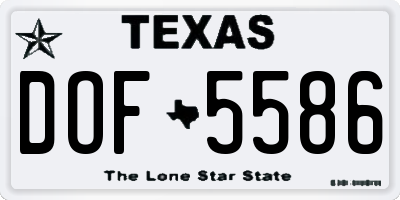 TX license plate DOF5586
