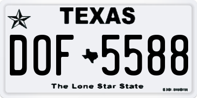 TX license plate DOF5588