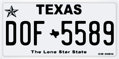 TX license plate DOF5589