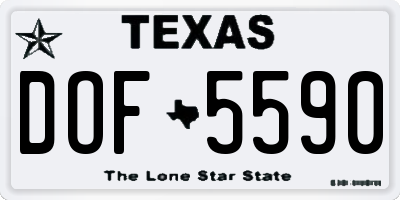 TX license plate DOF5590