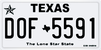 TX license plate DOF5591