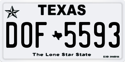 TX license plate DOF5593