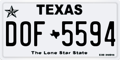 TX license plate DOF5594