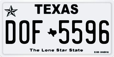 TX license plate DOF5596