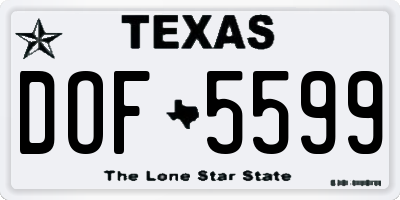 TX license plate DOF5599