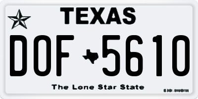 TX license plate DOF5610