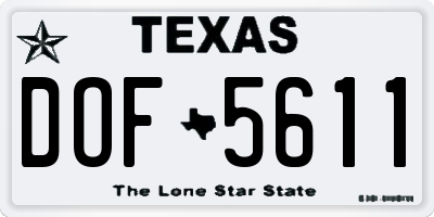 TX license plate DOF5611