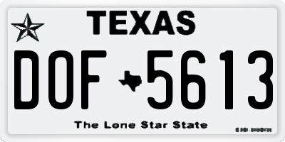 TX license plate DOF5613