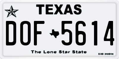 TX license plate DOF5614