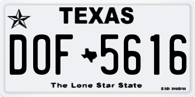 TX license plate DOF5616