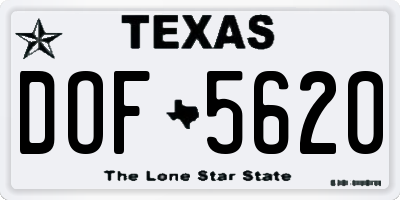 TX license plate DOF5620