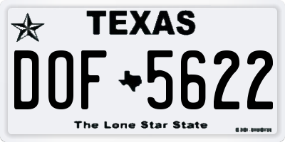 TX license plate DOF5622