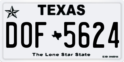 TX license plate DOF5624
