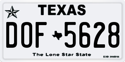 TX license plate DOF5628