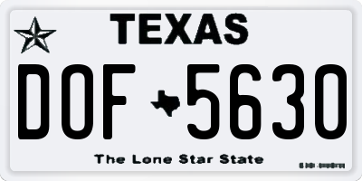TX license plate DOF5630
