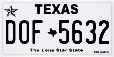 TX license plate DOF5632