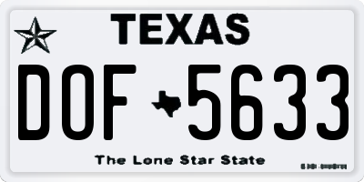 TX license plate DOF5633