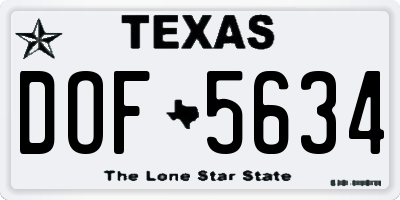 TX license plate DOF5634