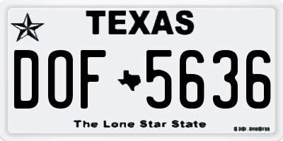 TX license plate DOF5636