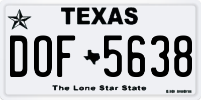 TX license plate DOF5638