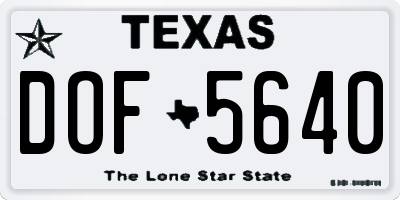 TX license plate DOF5640