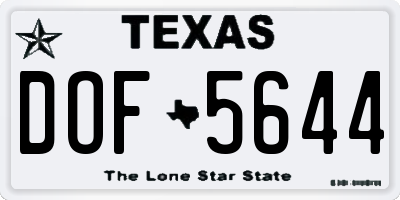 TX license plate DOF5644