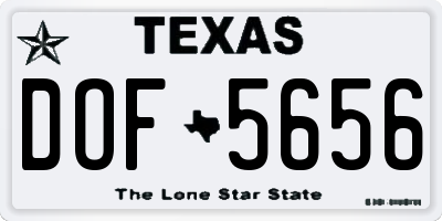 TX license plate DOF5656