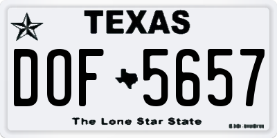 TX license plate DOF5657