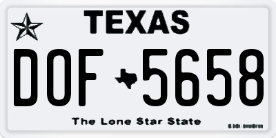 TX license plate DOF5658