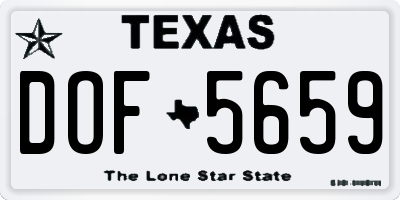 TX license plate DOF5659