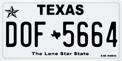 TX license plate DOF5664