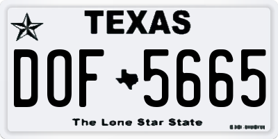 TX license plate DOF5665