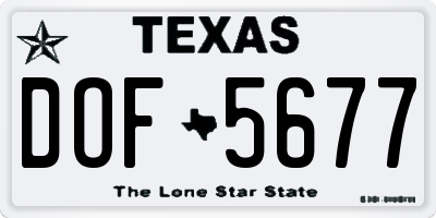 TX license plate DOF5677