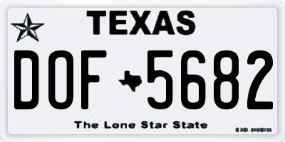 TX license plate DOF5682