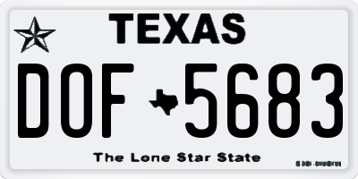 TX license plate DOF5683