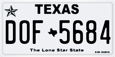 TX license plate DOF5684