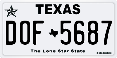 TX license plate DOF5687