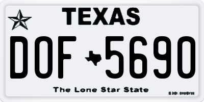 TX license plate DOF5690