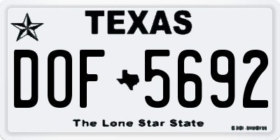 TX license plate DOF5692