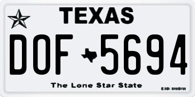 TX license plate DOF5694
