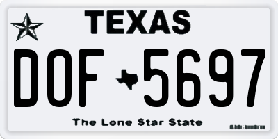 TX license plate DOF5697