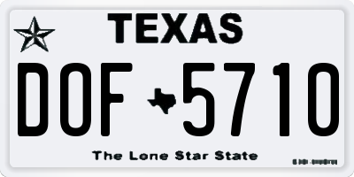 TX license plate DOF5710